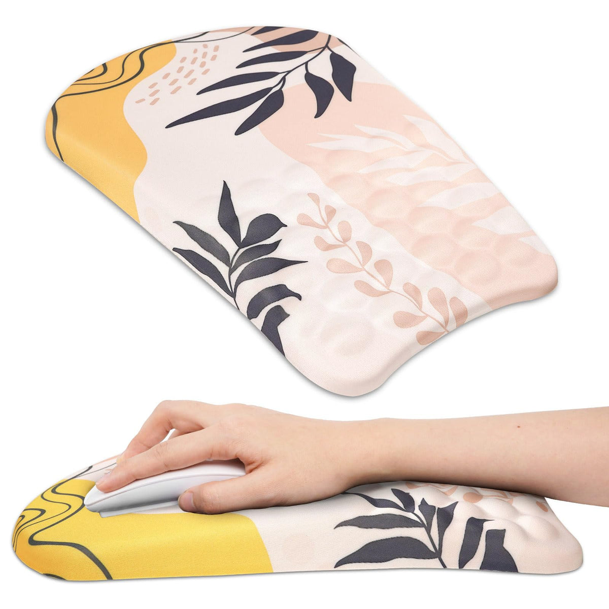 Ergonomic Wrist Mouse Pad with Massage Design, Wrist Rest Pain Relief Mousepad with Memory Foam
