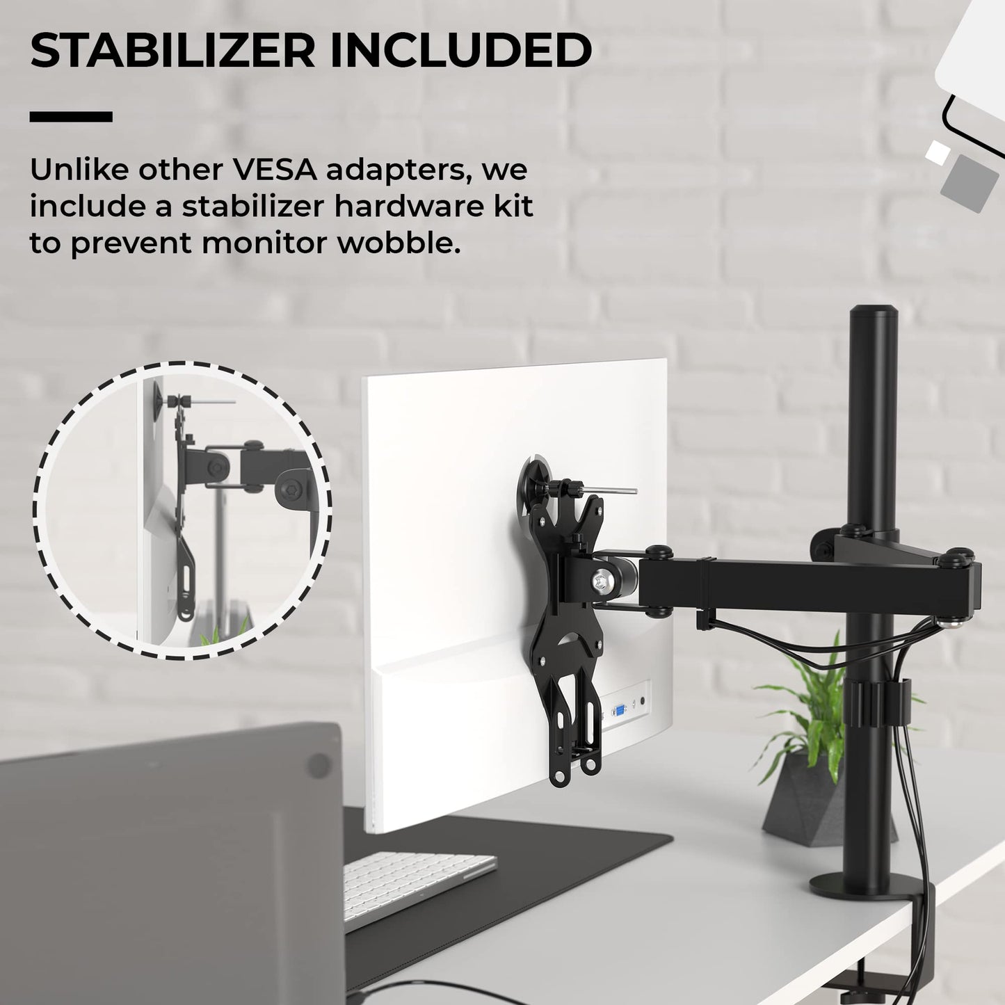 HumanCentric VESA Mount Adapter for HP Monitors, Adapter Bracket (White)