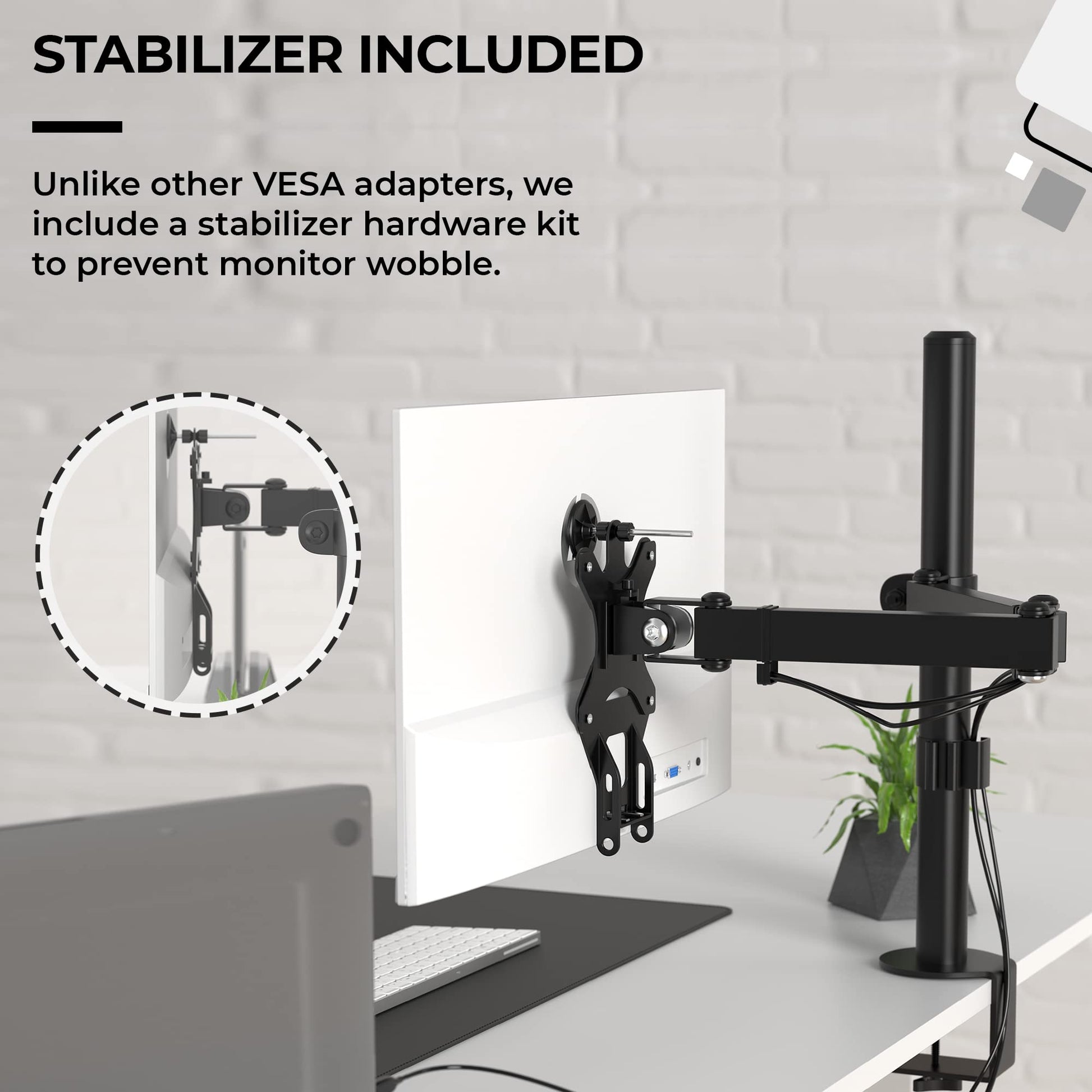 HumanCentric VESA Mount Adapter for HP Monitors, Adapter Bracket (White)