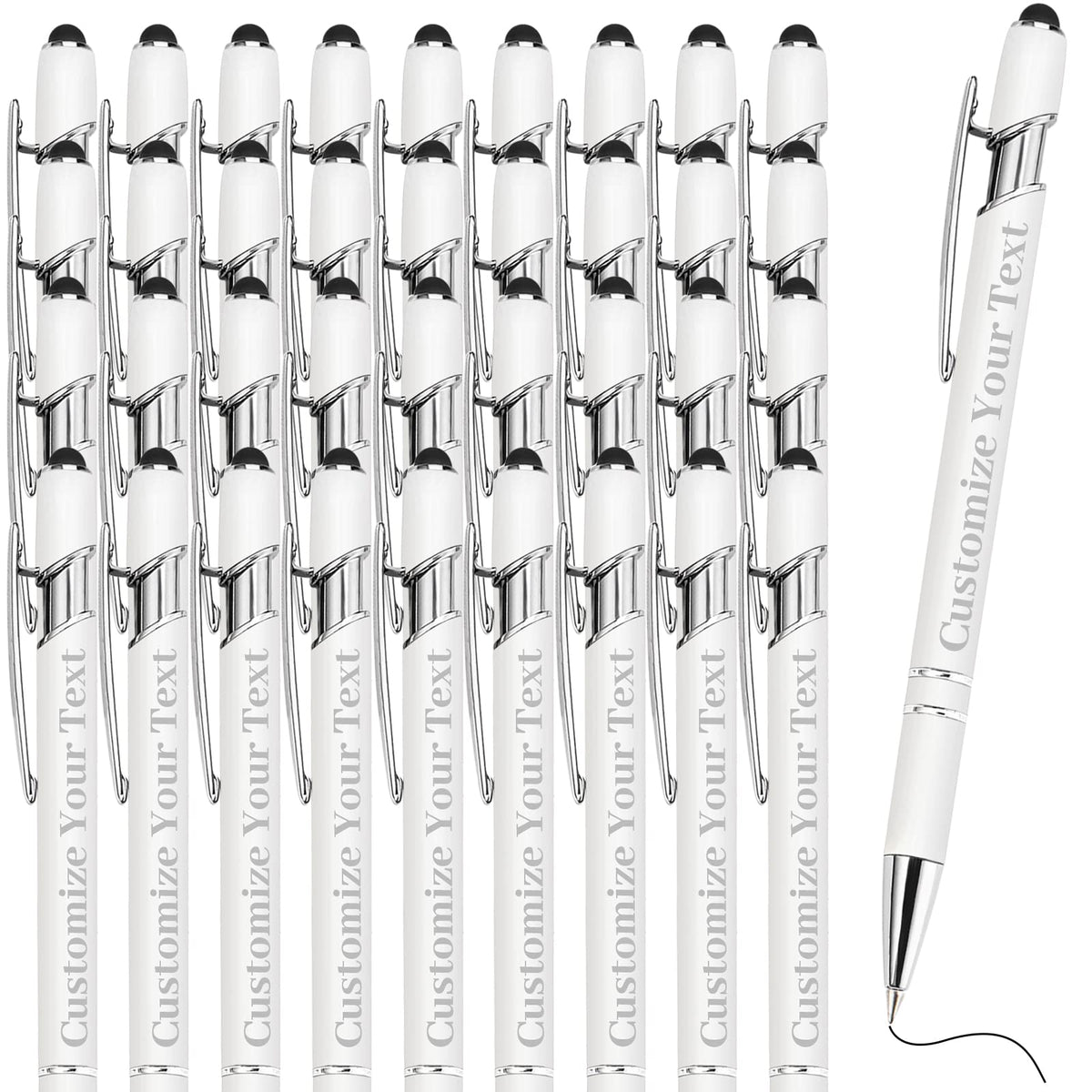 Fadace Up to 500 Pcs Personalized Pens Bulk Custom Customized Pen with Stylus Free Engraving