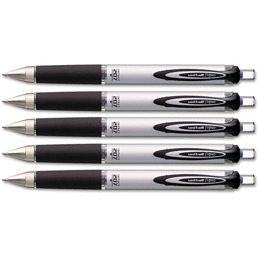 Uni-Ball Impact Retractable Gel Ink Pen, Blue Ink, 5 Pens (65871)