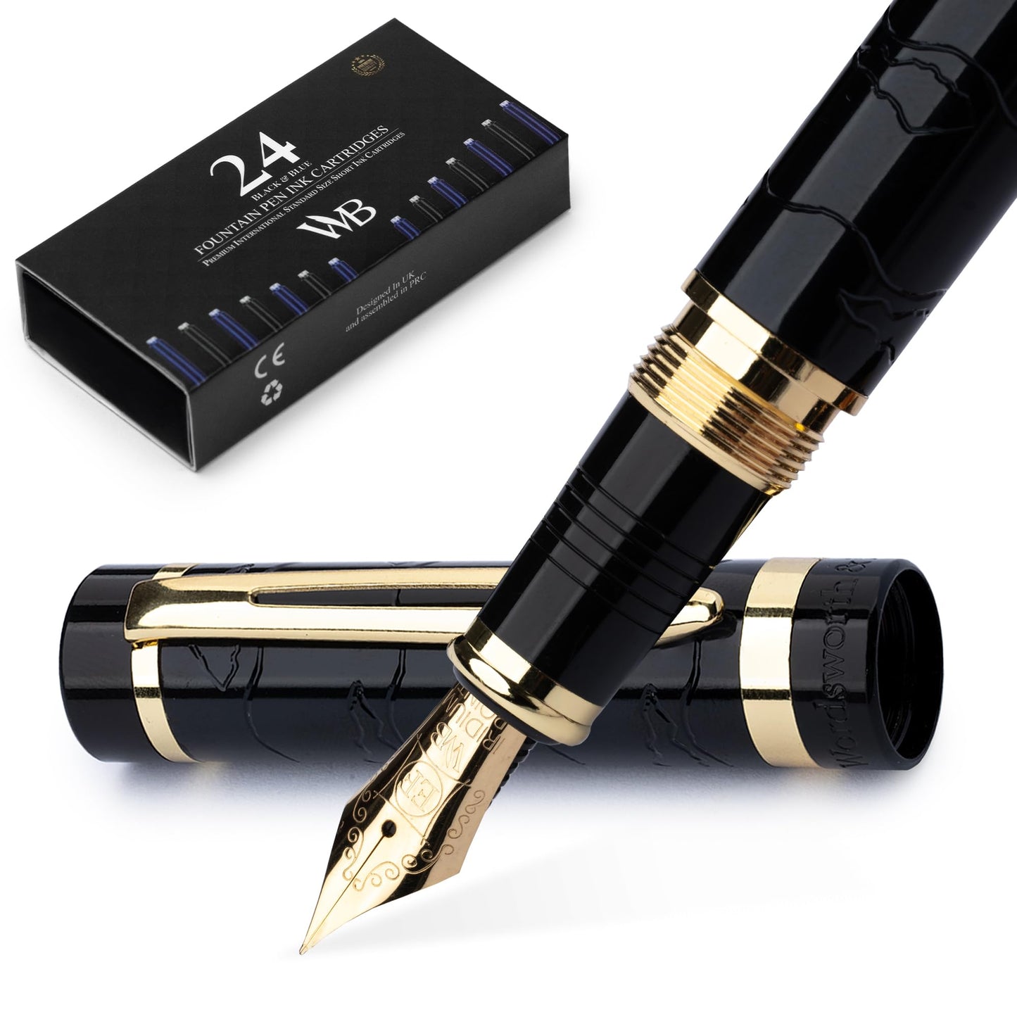 Wordsworth & Black Primori Fountain Pen Set for Writing, Extra Fine Nib