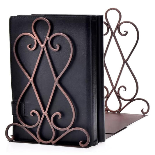 Artkingdome Vintage Metal Bookends for Heavy Books, Non-Slip Book Stoppers for Shelves, Farmhouse