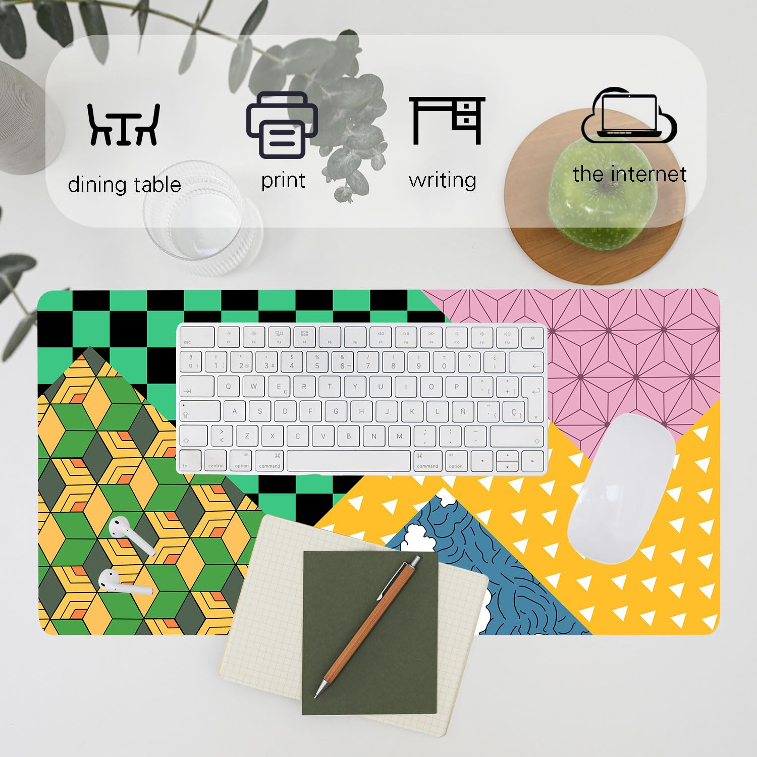 XXL Mouse Pad, Super Thick Waterproof Desk Mat with Stitched Edge