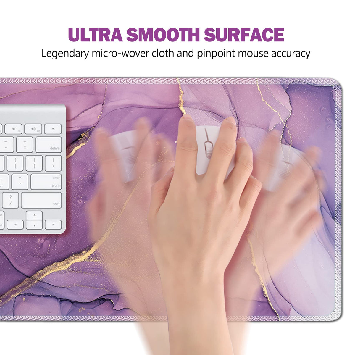 AIMSA Large Gaming Mouse Pad, XXL Keyboard Mouse Mat Extended Desk Pad with Stitched Edges, Durable