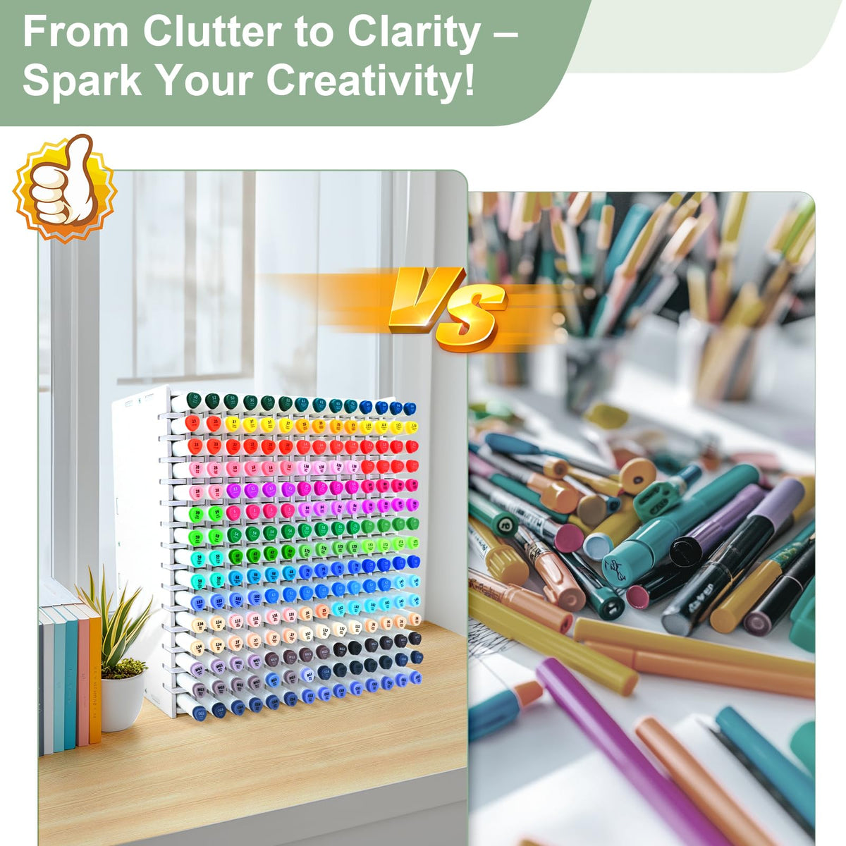 LOSADY Marker Organizer, 210-Slot Marker Holder with Adjustable Dividers