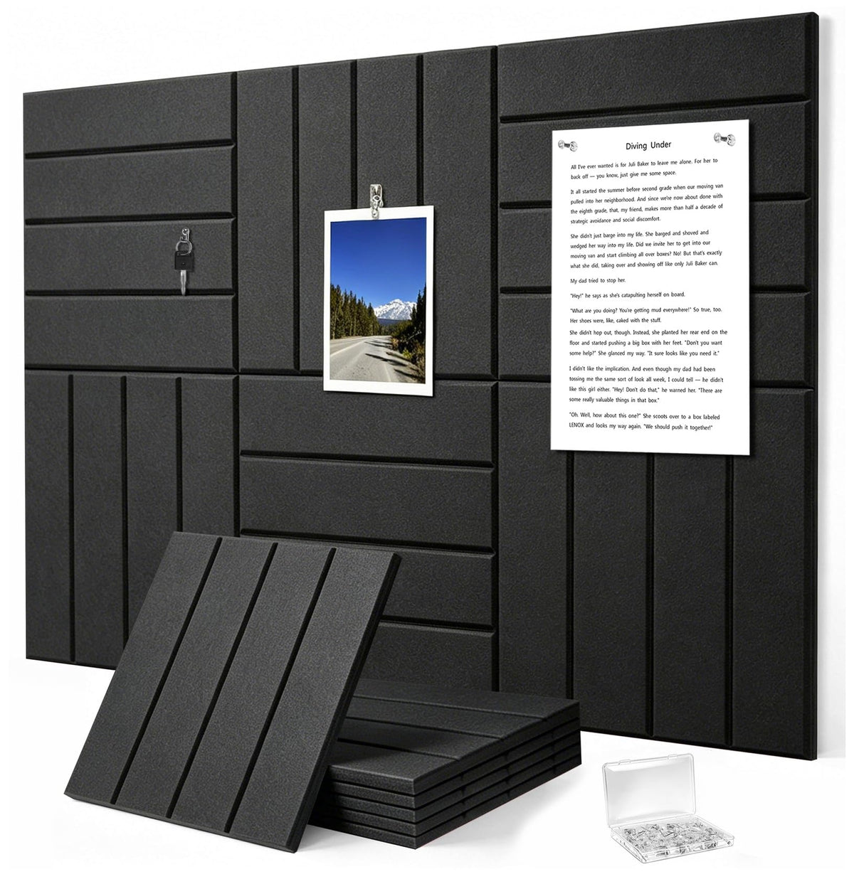 G Gamit 0.47" Thick Felt Wall Tiles 36"x24" Cork Board Alternative 6 Pack 11.81"x11.81"Felt