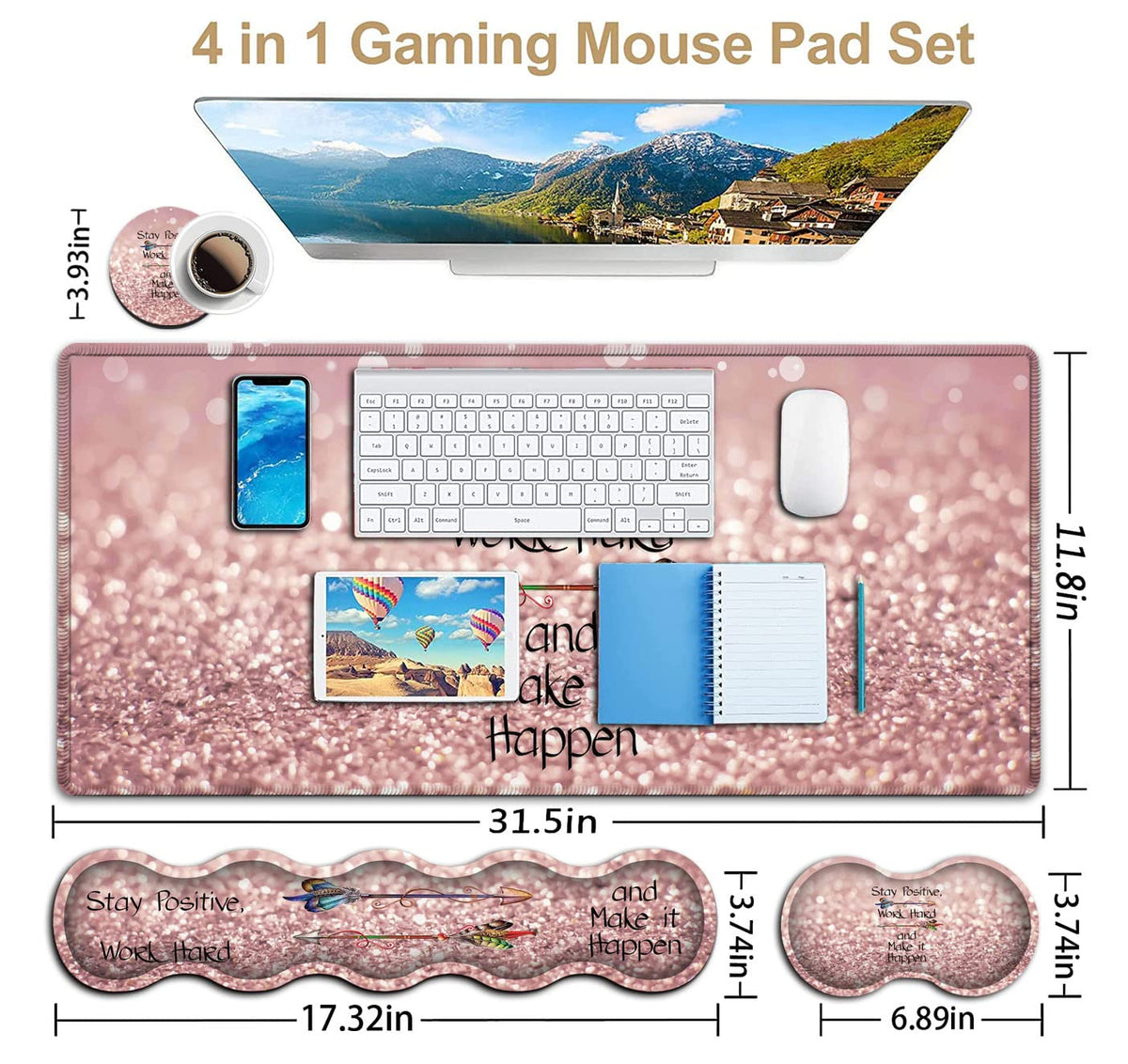 Office Desk Pad,Large Mouse Pad,Laptop Desk Table Protector Writing Mat Easy Clean for Office