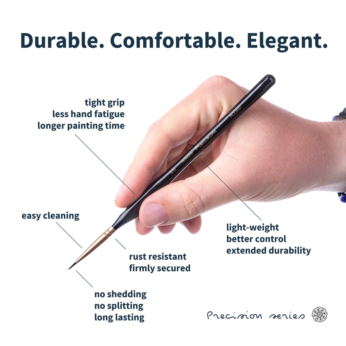 ARTEGRIA Detail Paint Brush Set, 17 Fine Tip Miniature Brushes