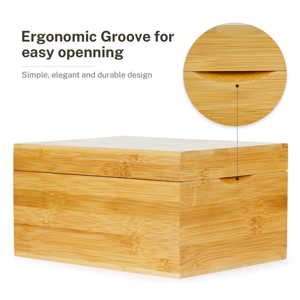 MaxGear Bamboo Business Card Organizer for 4" x 6" Cards
