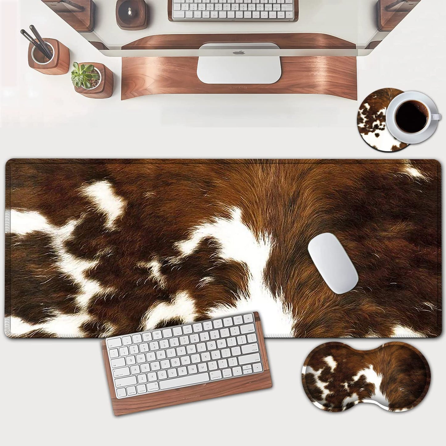 Large Mouse Pad, Extended Office Desk Pad 31.5x11.8in, Ergonomic Memory Foam Mouse Wrist Rest