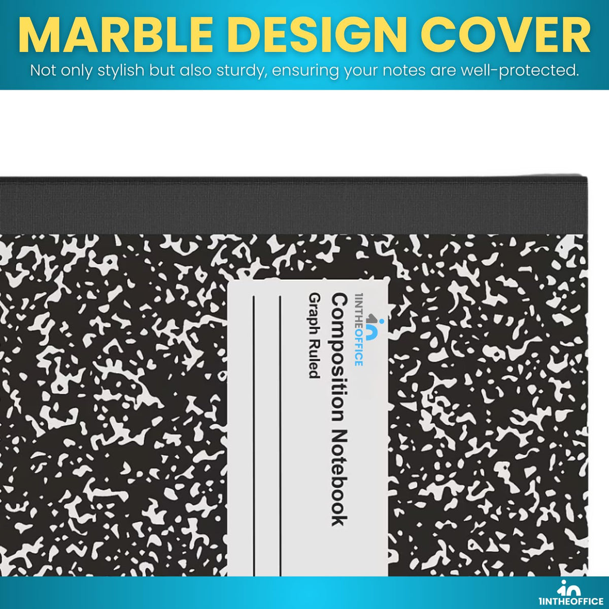 1InTheOffice Graph Paper Composition Notebook, Quad Ruled Graph Notebook, 80 Sheets, 7.5 x 9.75