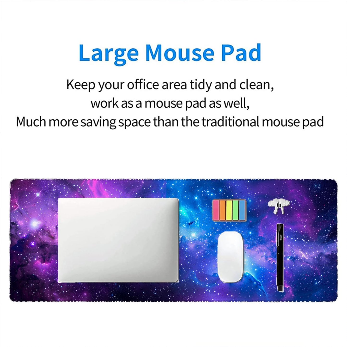 Purple Galaxy Desk Mat Space Nebula Universe XL Mouse Pad Large Mousepad Extended Laptop Keyboard