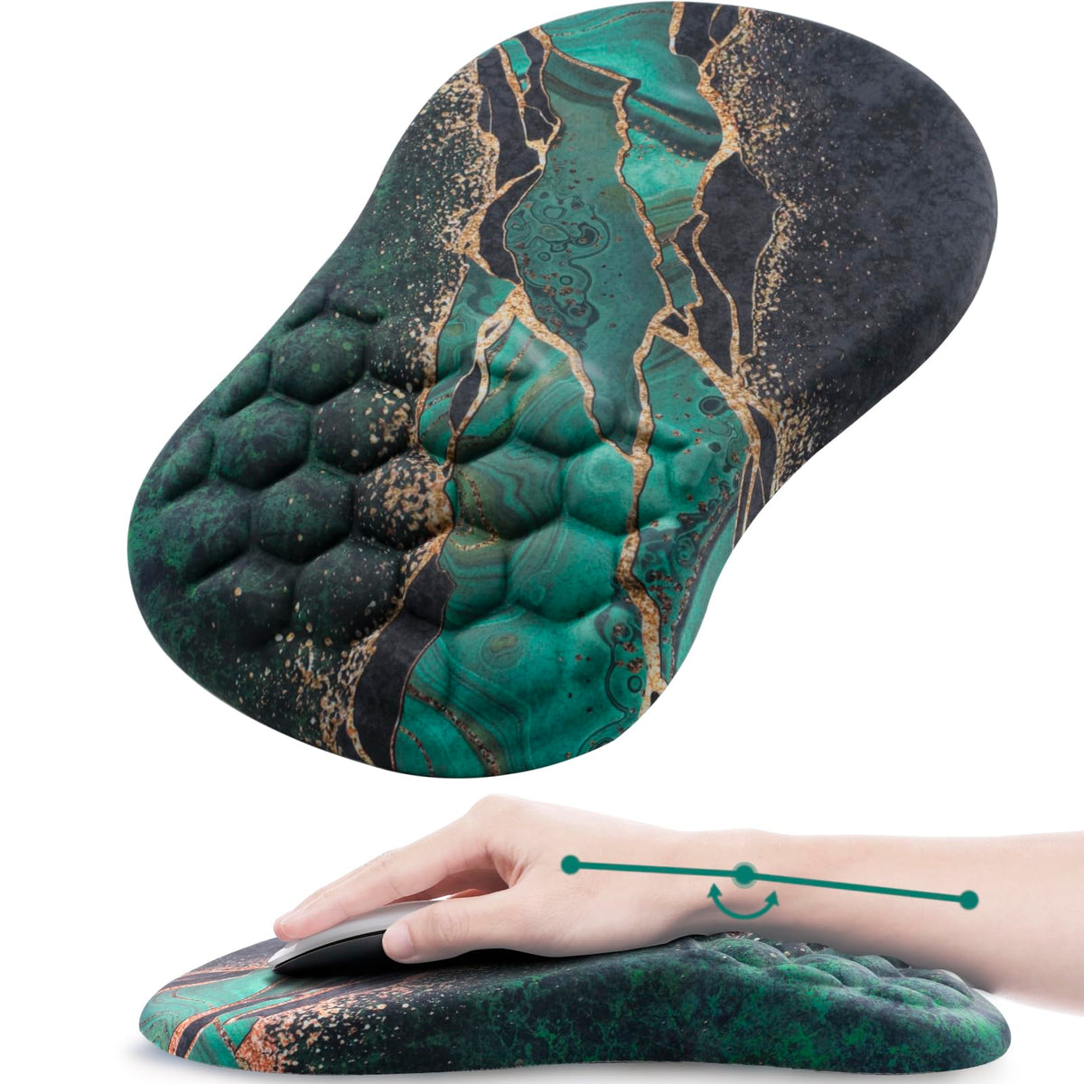 Laokiiy Ergonomic Mouse Pad Wrist Rest, 15° Memory Foam, Non-Slip PU Base