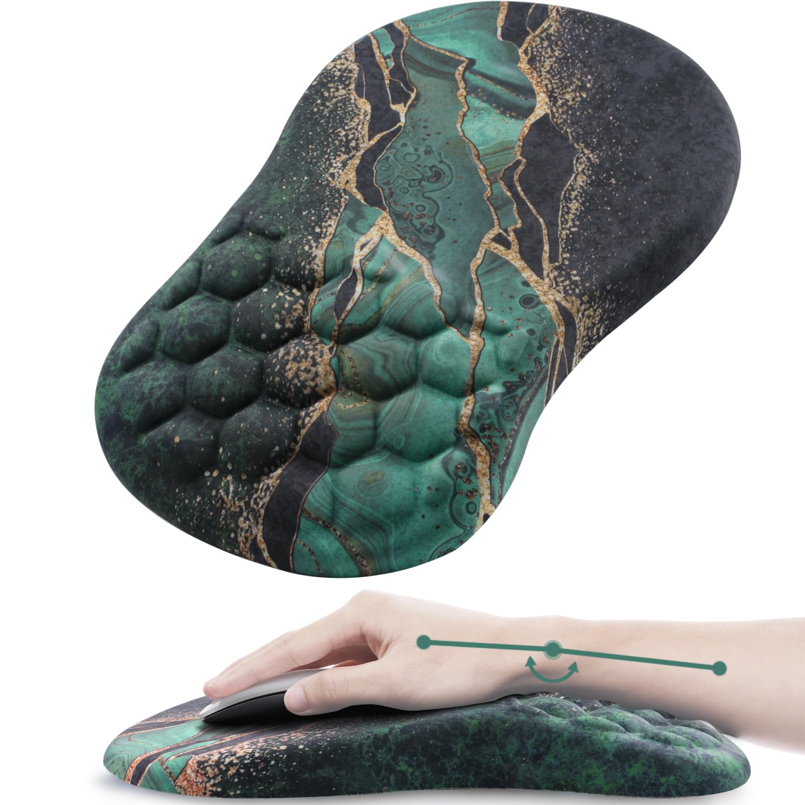 Laokiiy Ergonomic Mouse Pad Wrist Rest, 15° Memory Foam, Non-Slip PU Base