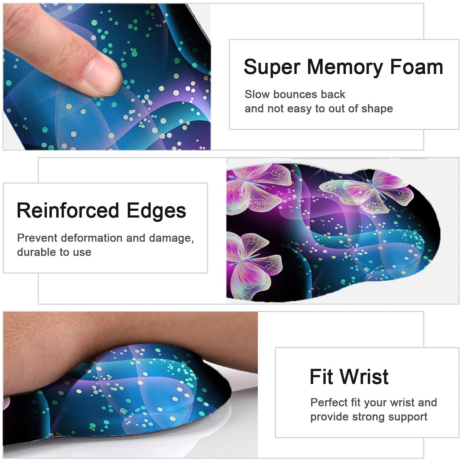 Large Desk Mat, Mouse Pad with Wrist Support, Keyboard Wrist Rest Set