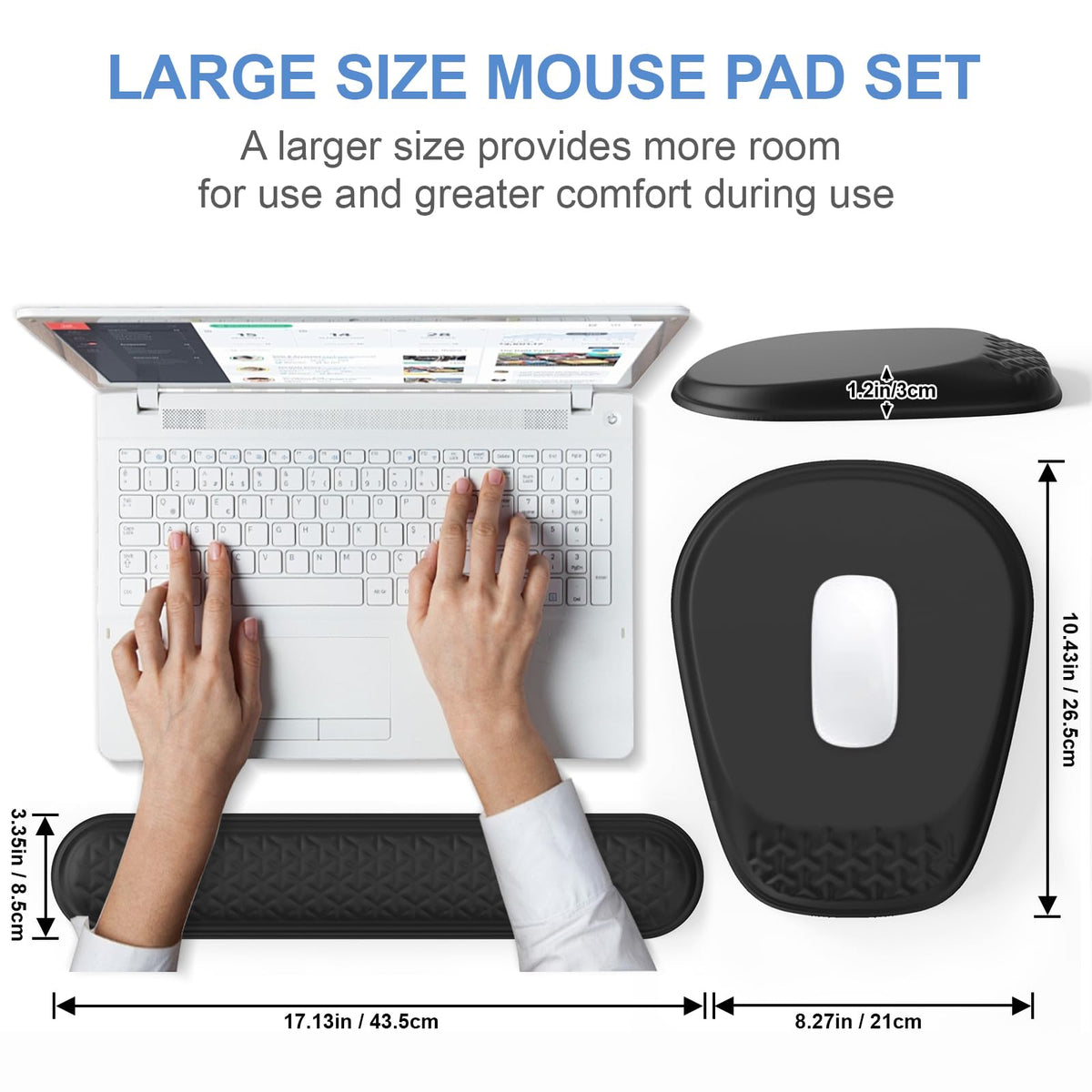 Laokiiy Ergonomic Mouse Pad with Wrist Rest, Memory Foam Support for Office