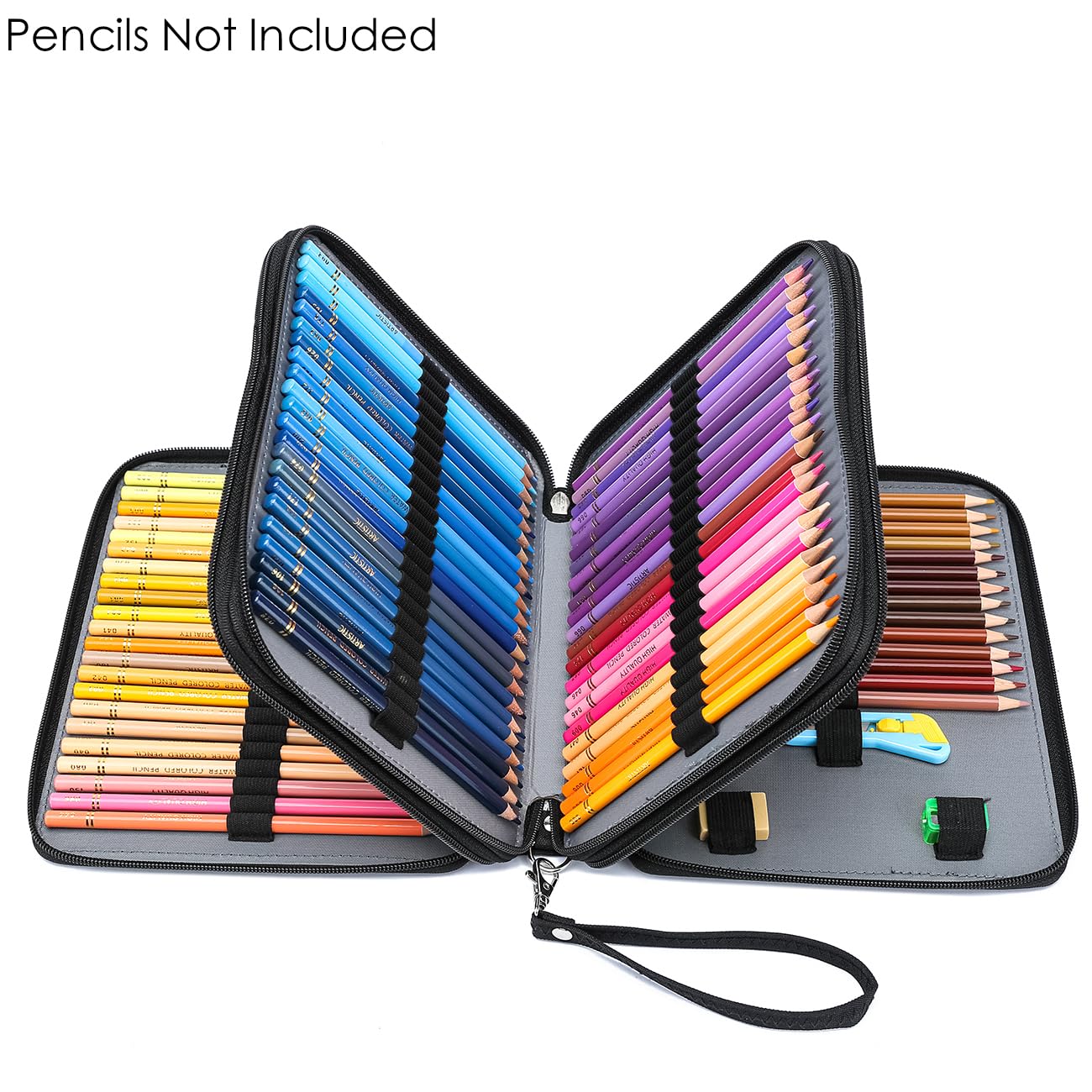 YOUNGCOL Colored Pencil Case - 120 Slots Pencil Holder with Handle Strap Large Capacity Pencil