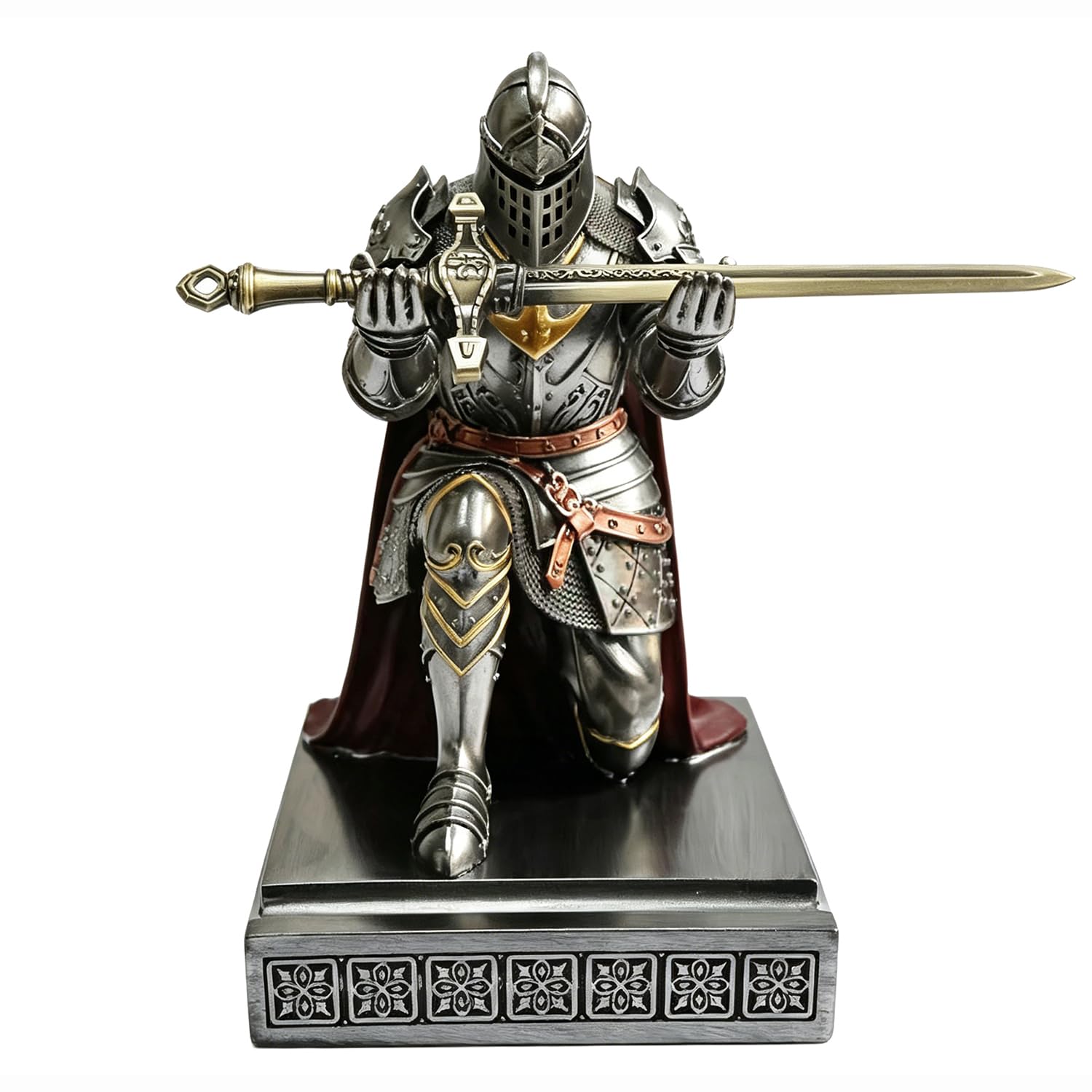 Knight Pen Holder Desk Organizer Office Decor Letter Opener for Desk Iron