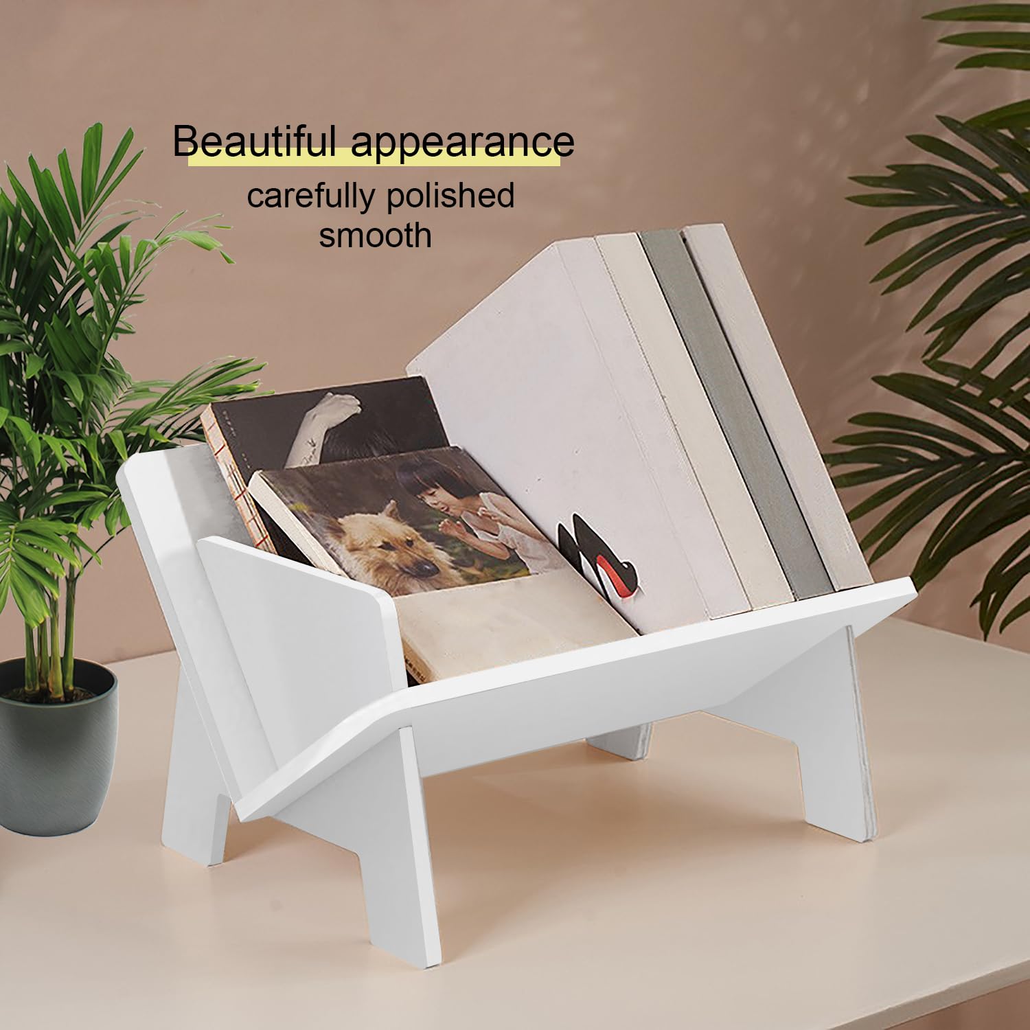 Fox Claw Wood Bookcase in Living Room/Home/Office, Desktop Book Shelf Organizer Bookshelves Storage