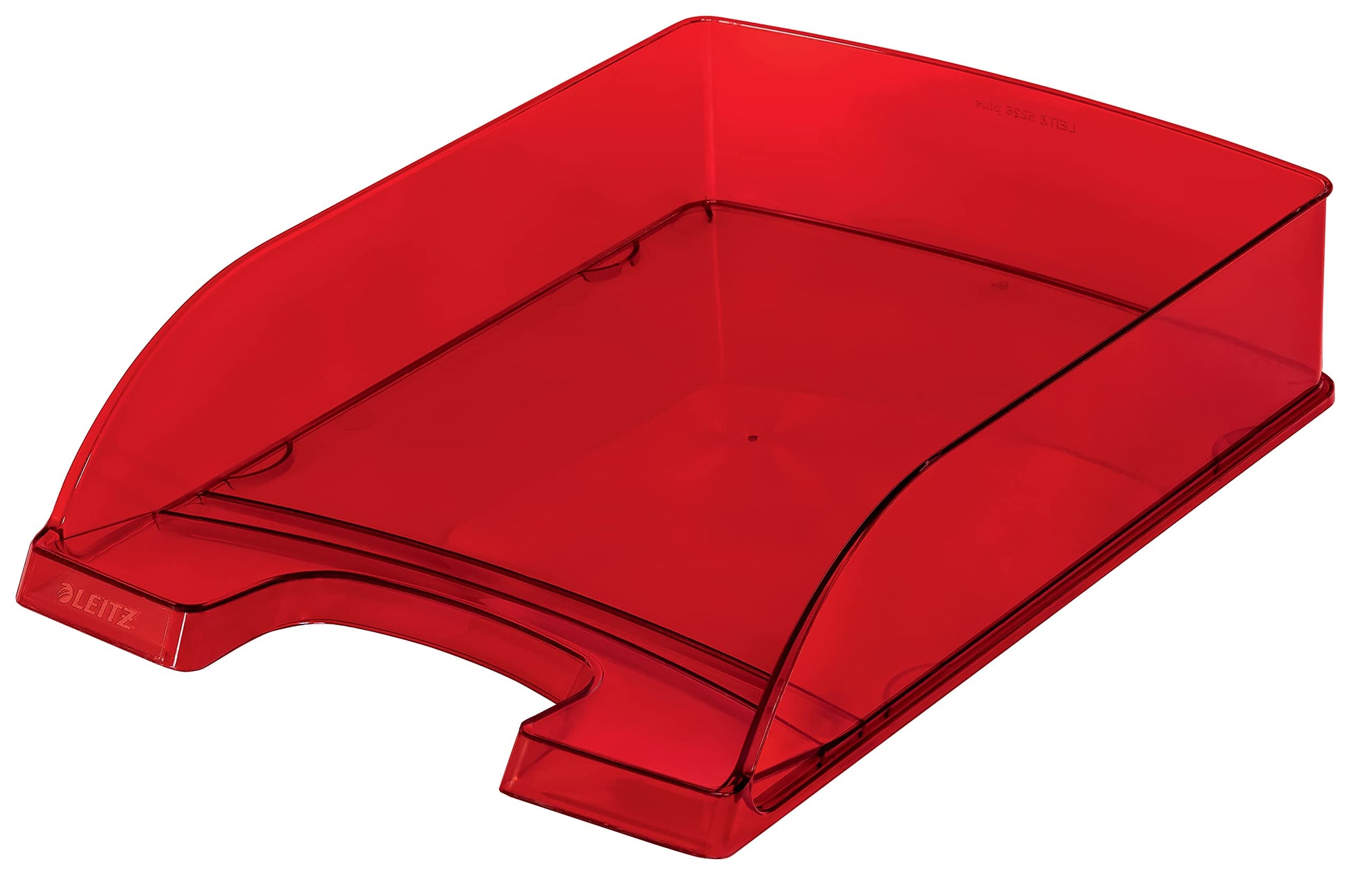 Leitz A4 Letter Tray, Transparent Red, Plus Range, 52260028