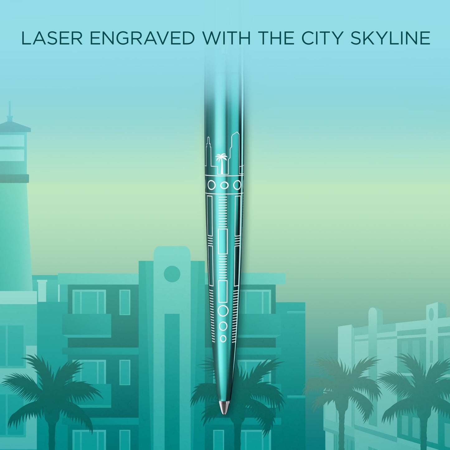 Parker Jotter Ballpoint Pen | Special Edition | Miami Turquoise with Chrome Trim | Medium Point |