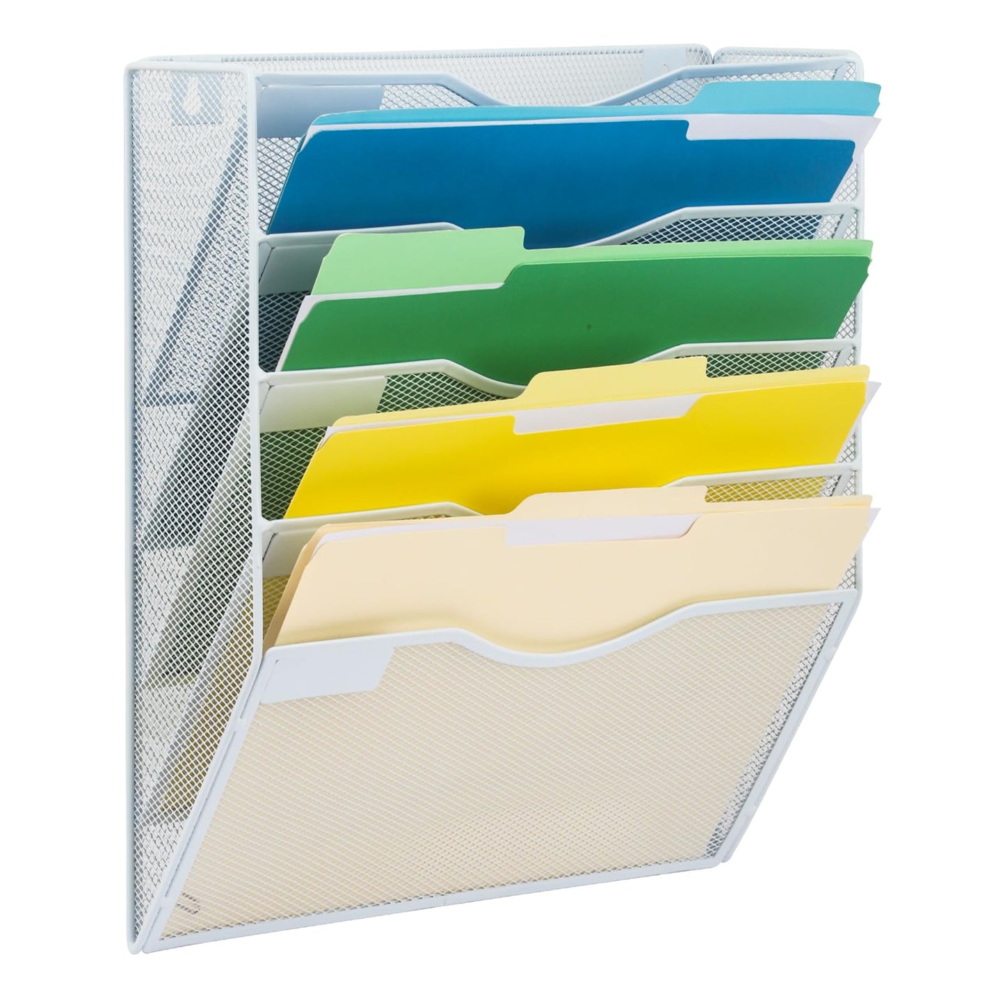 EASEPRES 5 Pocket Mesh Hanging Wall File Organizer, Wall Mounted Mail Paper Document Folder Holder