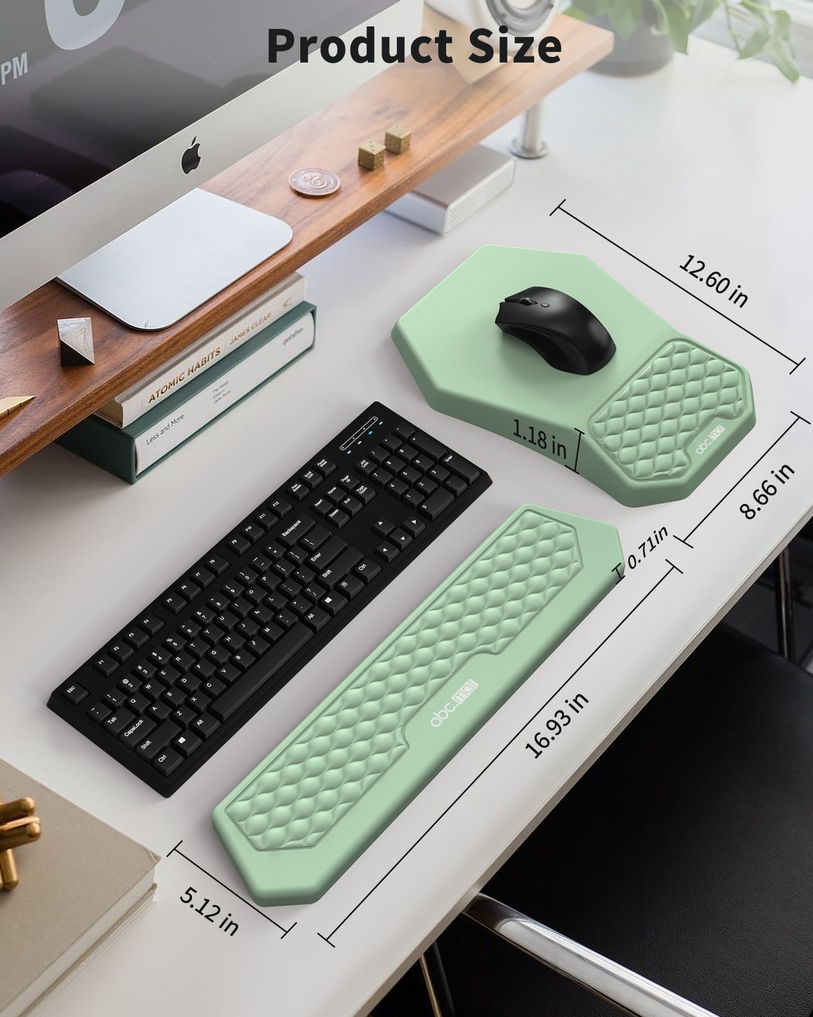 Ergonomic Mouse Pad with Wrist Rest & Keyboard Wrist Rest Support Set
