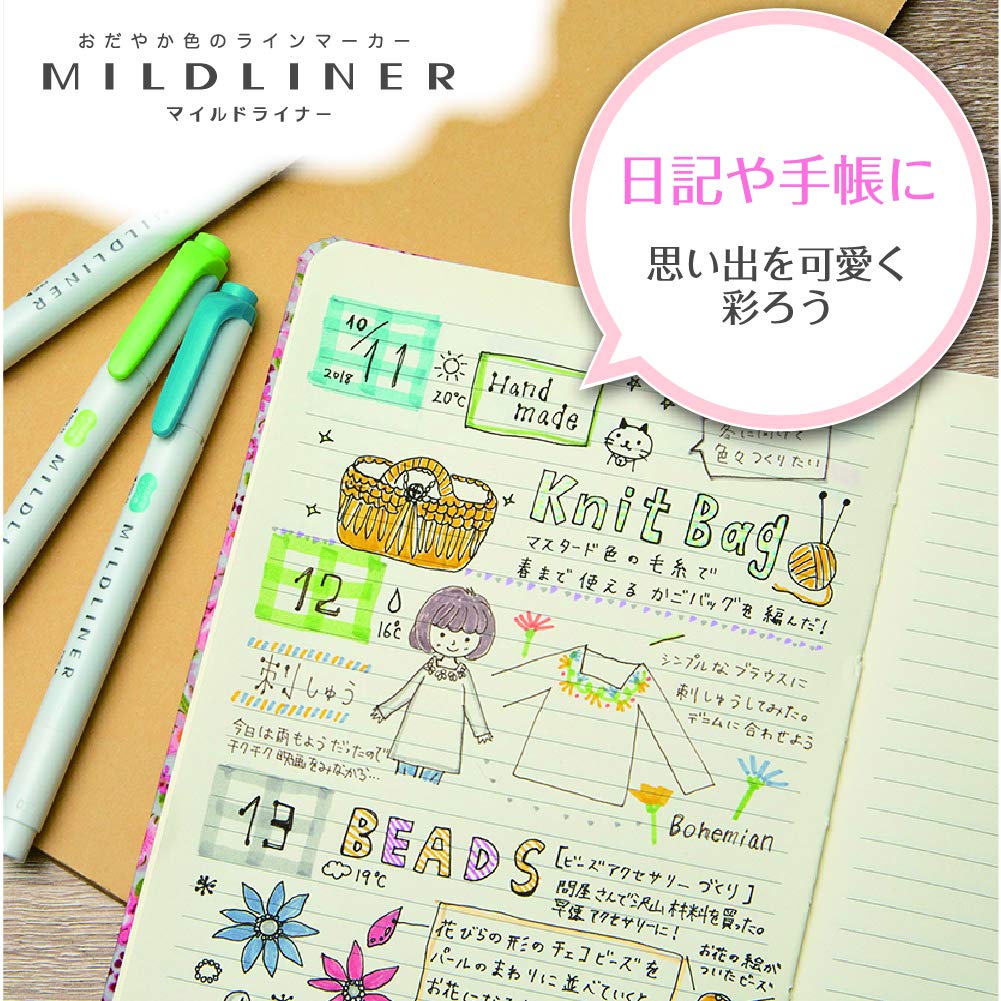 Zebra Mildliner WKT7-25C Highlighter, Set of 25 Colors