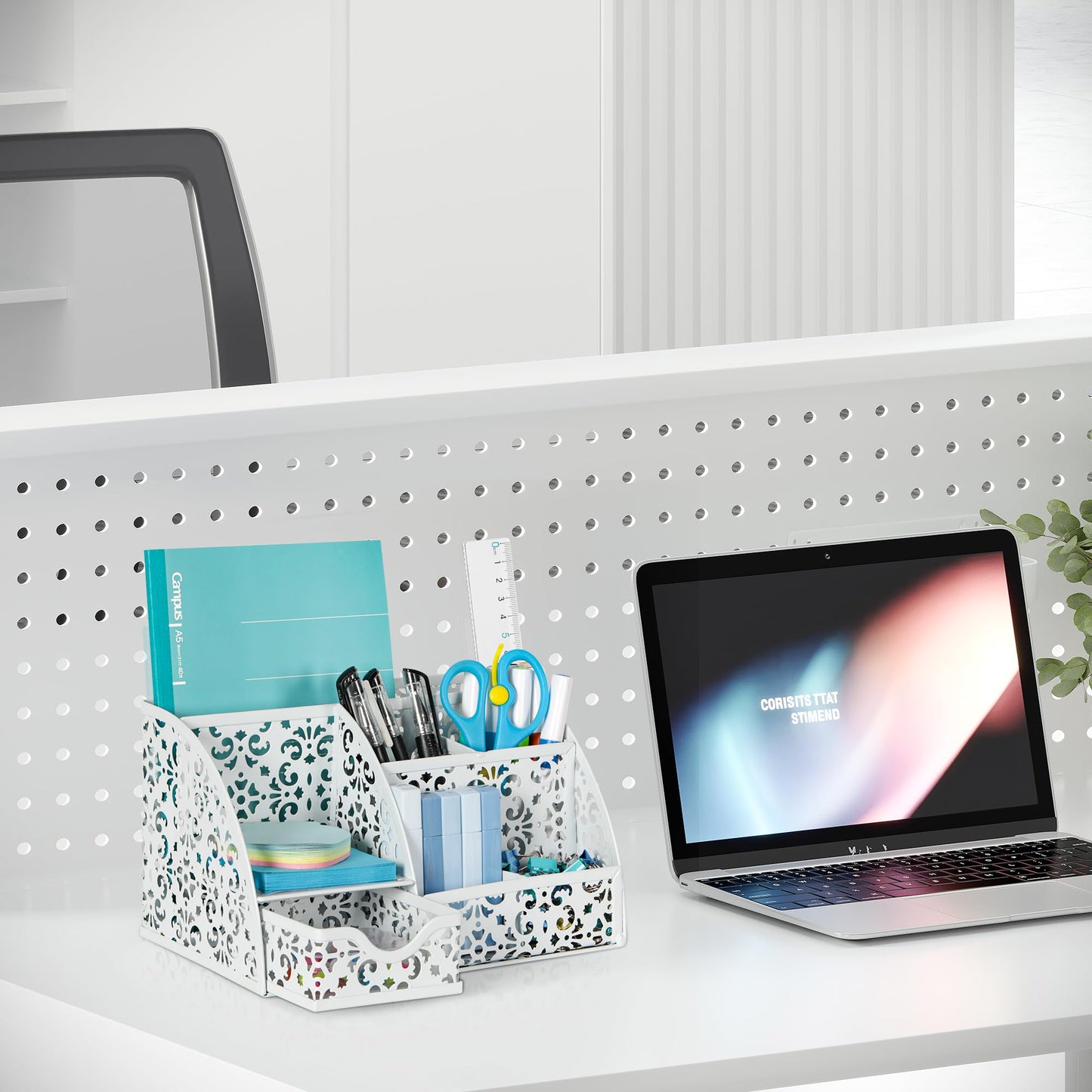 EasyPAG Desk Organizer and Pen Holder for Desk, Mesh Office Supplies Storage Caddy with Drawer for