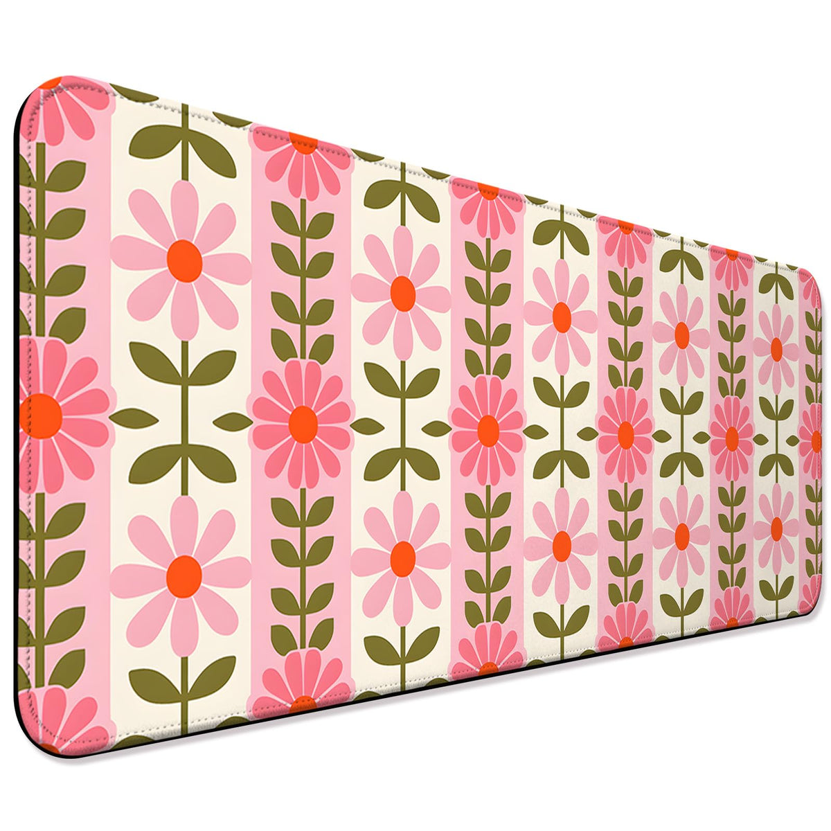 JIANG100 Vintage Pink Flower Design Gaming Desk Mat, Extended Mouse Pad, XL
