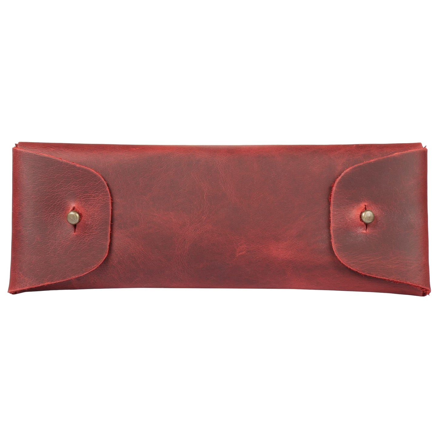 Londo Genuine Leather Retro Pen and Pencil Case - Metal Snap Fastener, Pencil Pouch Stationery Bag