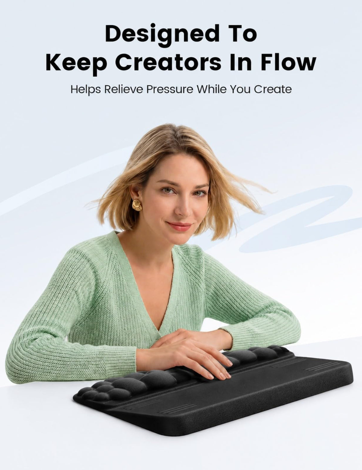 Vaydeer Cloud Wrist Rest with Keyboard Stand, Computer Wrist Support Pad Soft Memory Foam