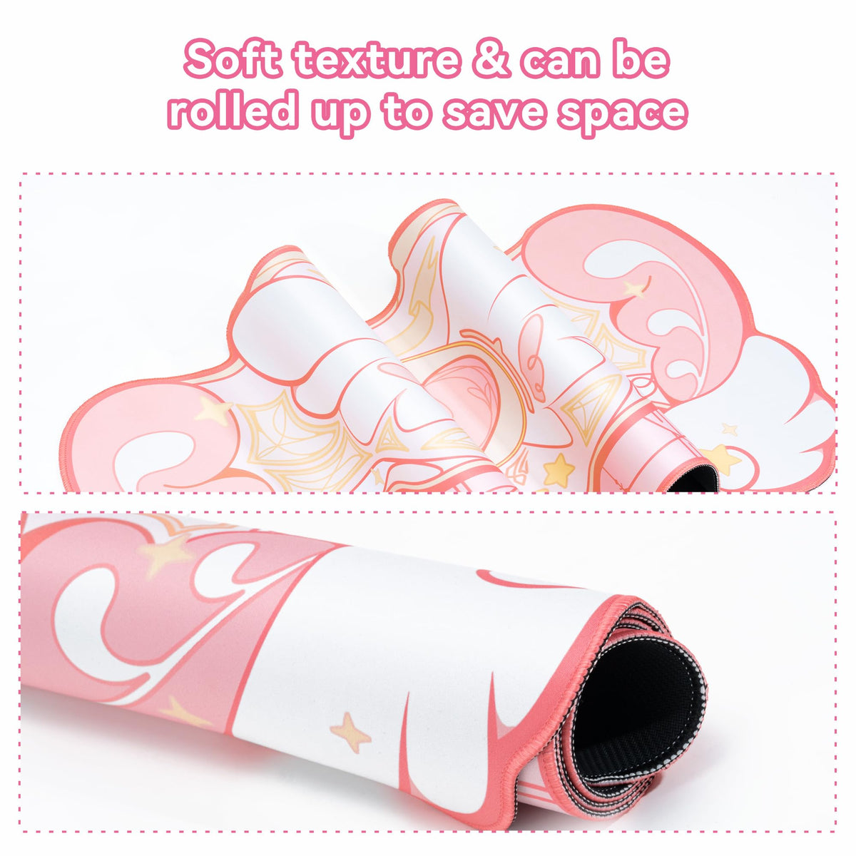 GeekShare Kawaii Mouse Pad Wrist Rest Support Set - Non-Slip Rubber Base Desk Mat and Memory Foam