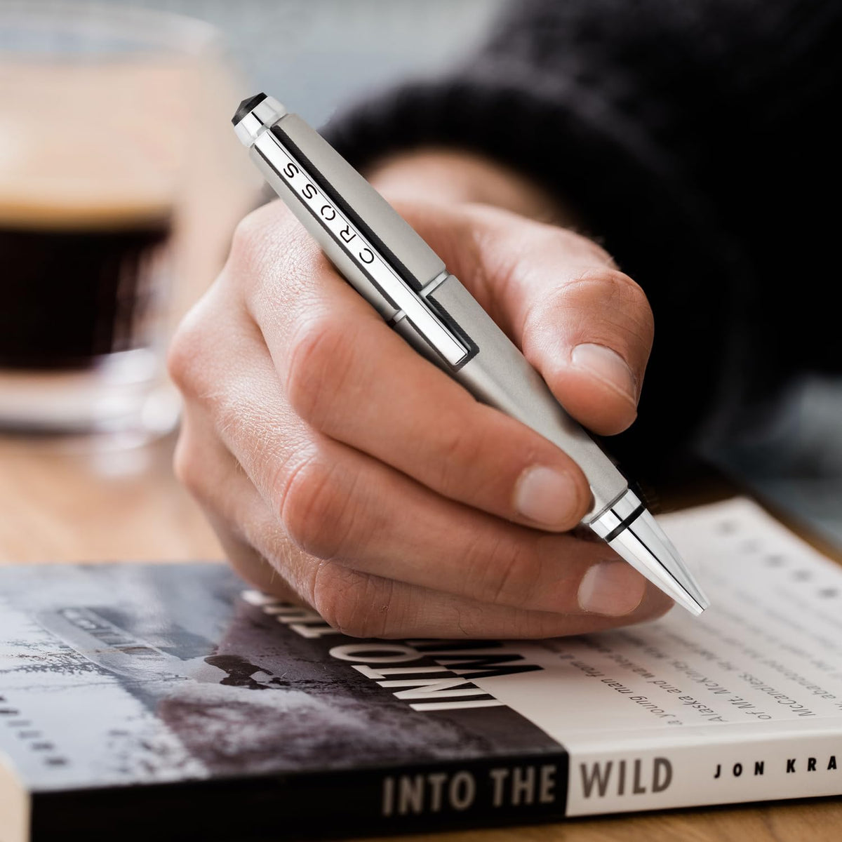 Cross Edge Sonic Titanium Gel Rollerball Pen, Medium Point, Black Ink