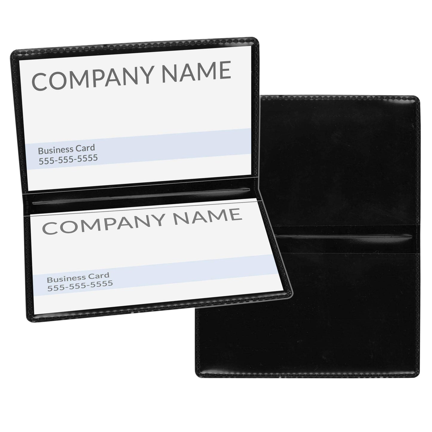 STORE SMART Black Folding Business Card Holders - 20 Pack - Polypropylene Plastic (RPP2915BK20)