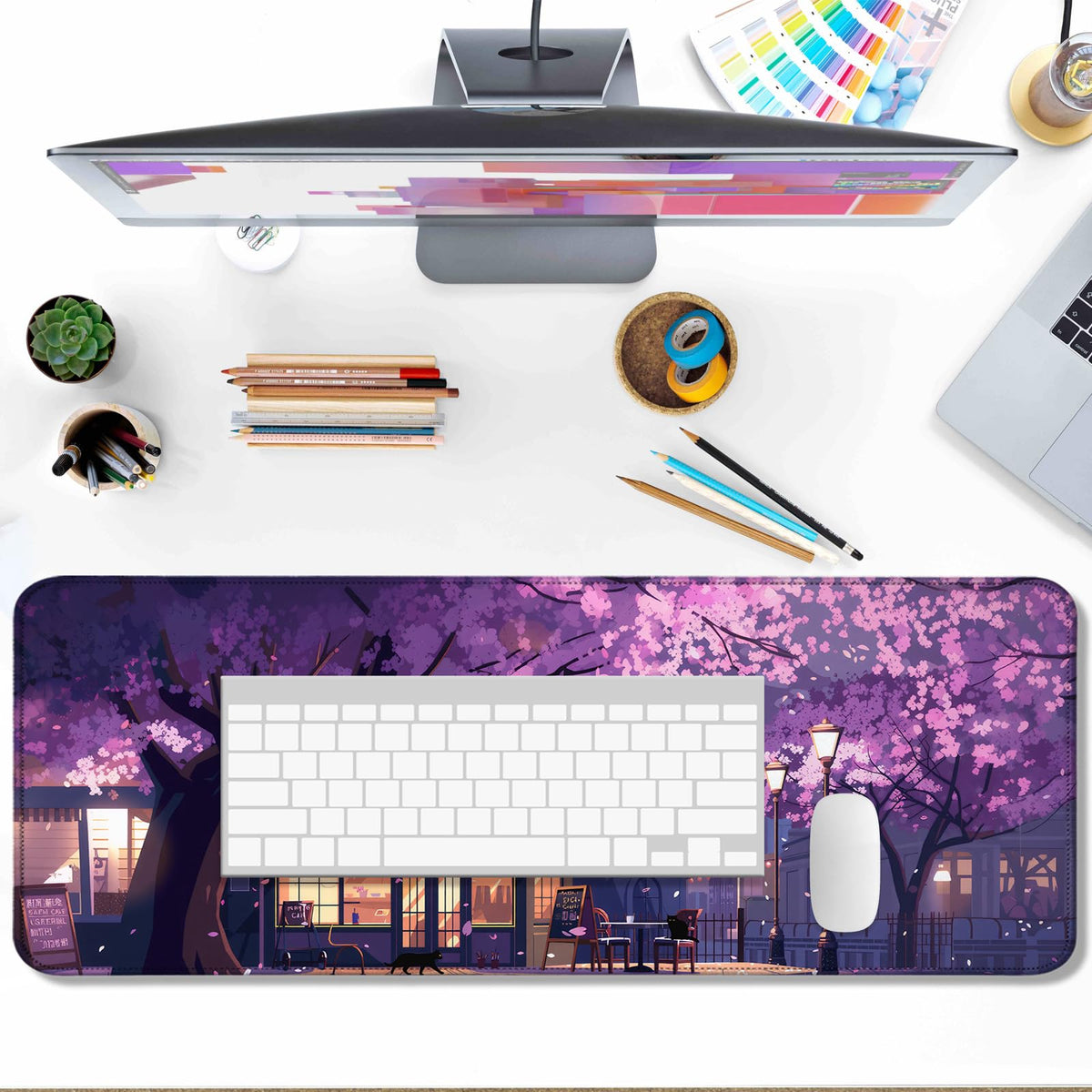 AYKDTFN Coffee Shop Large Mouse Pad & Desk Mat for Gaming, Office & Home