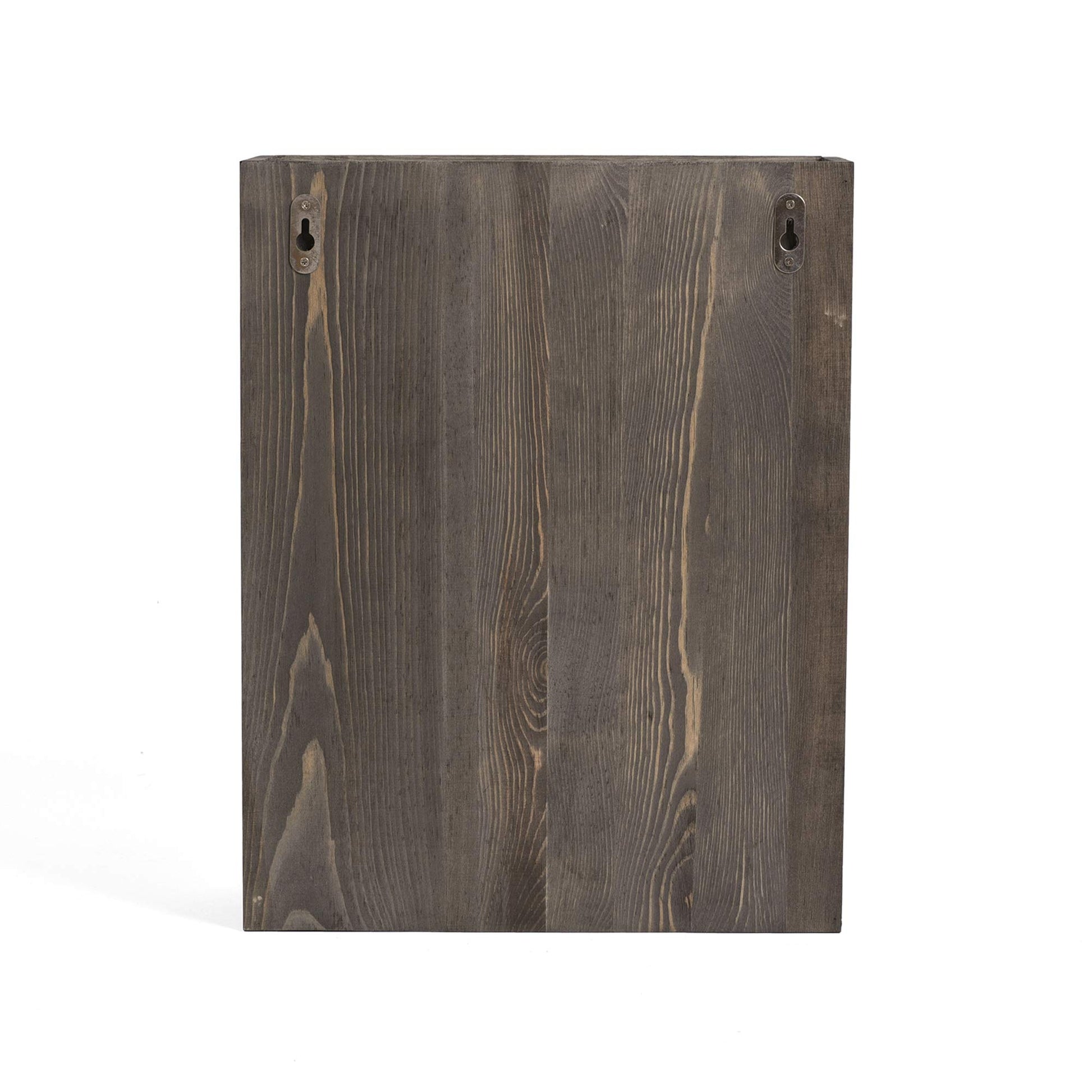 Vintage Rustic Wooden 5 Slot Office Desk or Distressed Torched Wood Wall Mounted Hanging Document