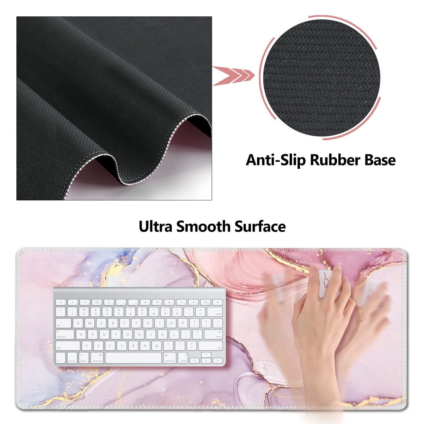 AIMSA Large Gaming Mouse Pad Set, Keyboard Wrist Rest Support Mouse Pad, Ergonomic Memory Foam