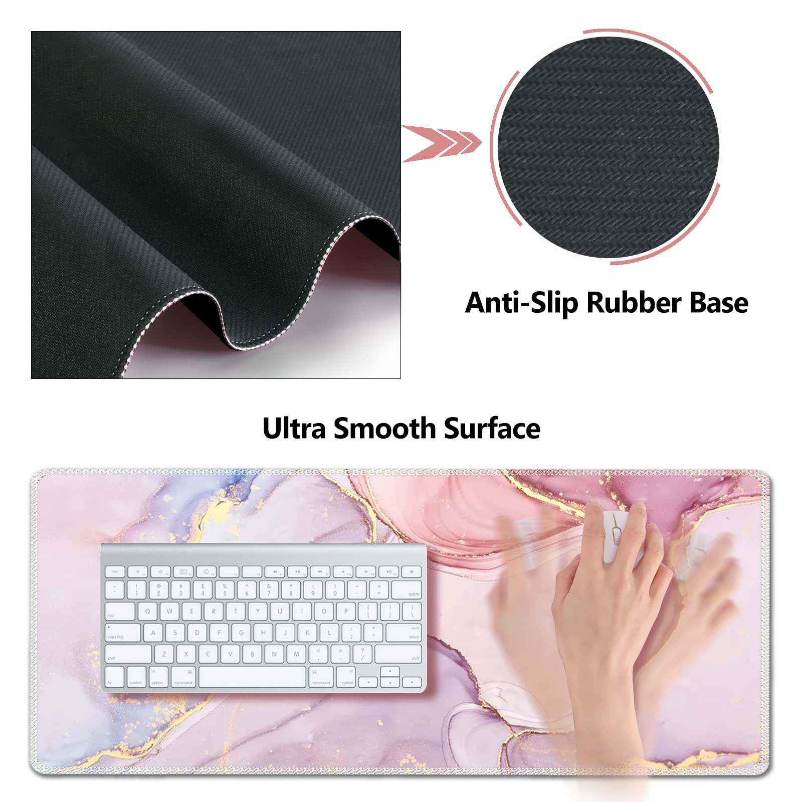AIMSA Large Gaming Mouse Pad Set, Keyboard Wrist Rest Support Mouse Pad, Ergonomic Memory Foam