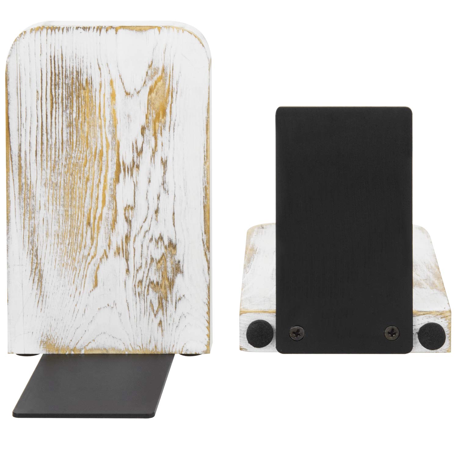 MyGift Farmhouse Book Ends for Shelves, Vintage Decorative Bookends, Bookends Display Organizer