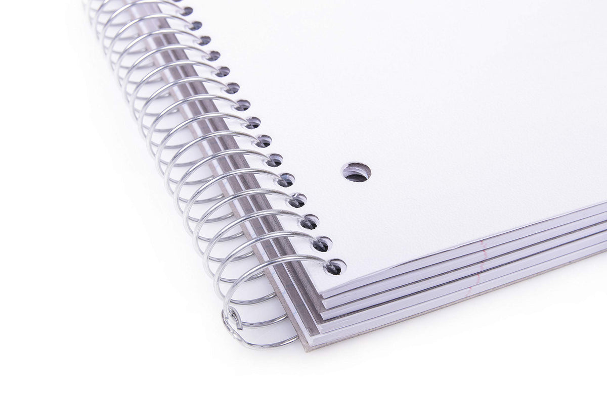 Mintra Office Durable Spiral Notebooks, 5 Subject (White, Wide Ruled 1pk)
