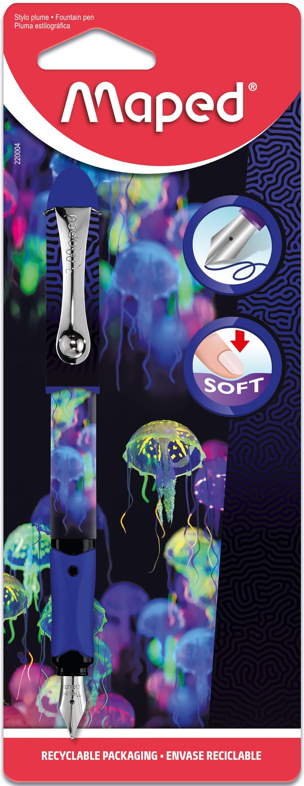 Maped - Deepsea Paradise Fountain Pen - Steel Nib - Iridium Nib - Refillable Fountain Pen - Ink Pen