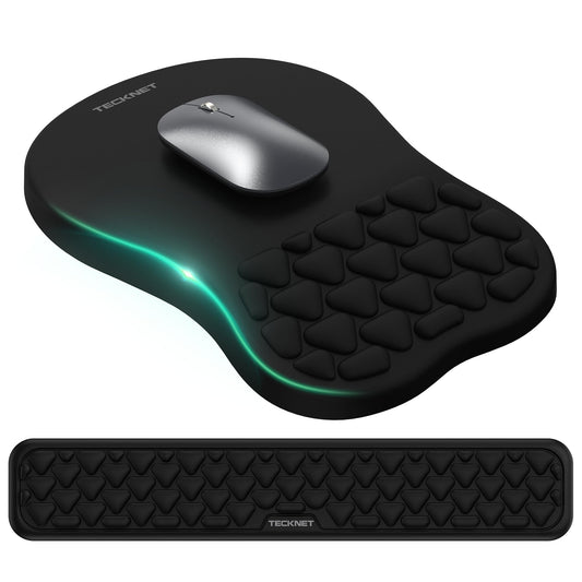 TECKNET Keyboard Wrist Rest and Mouse Pad 2 in 1 Set with Wrist Support