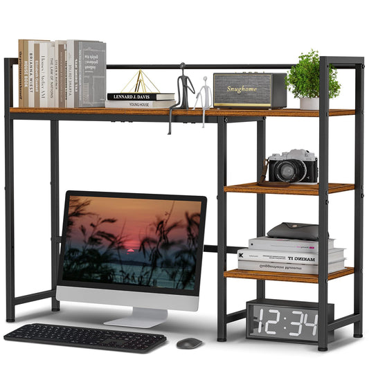 Snughome Desk Shelf, 38.6" Desktop Organizer Shelf, Desk Hutch for Computer Monitor, 4 Tier Desk