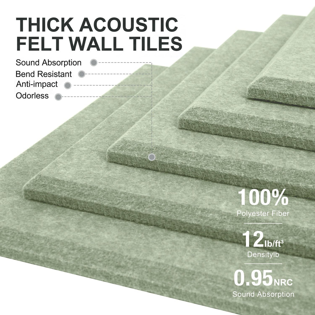G Gamit 0.47" Thick Felt Wall Tiles 36"x24" Cork Board Alternative 6 Pack 11.81"x11.81"Felt