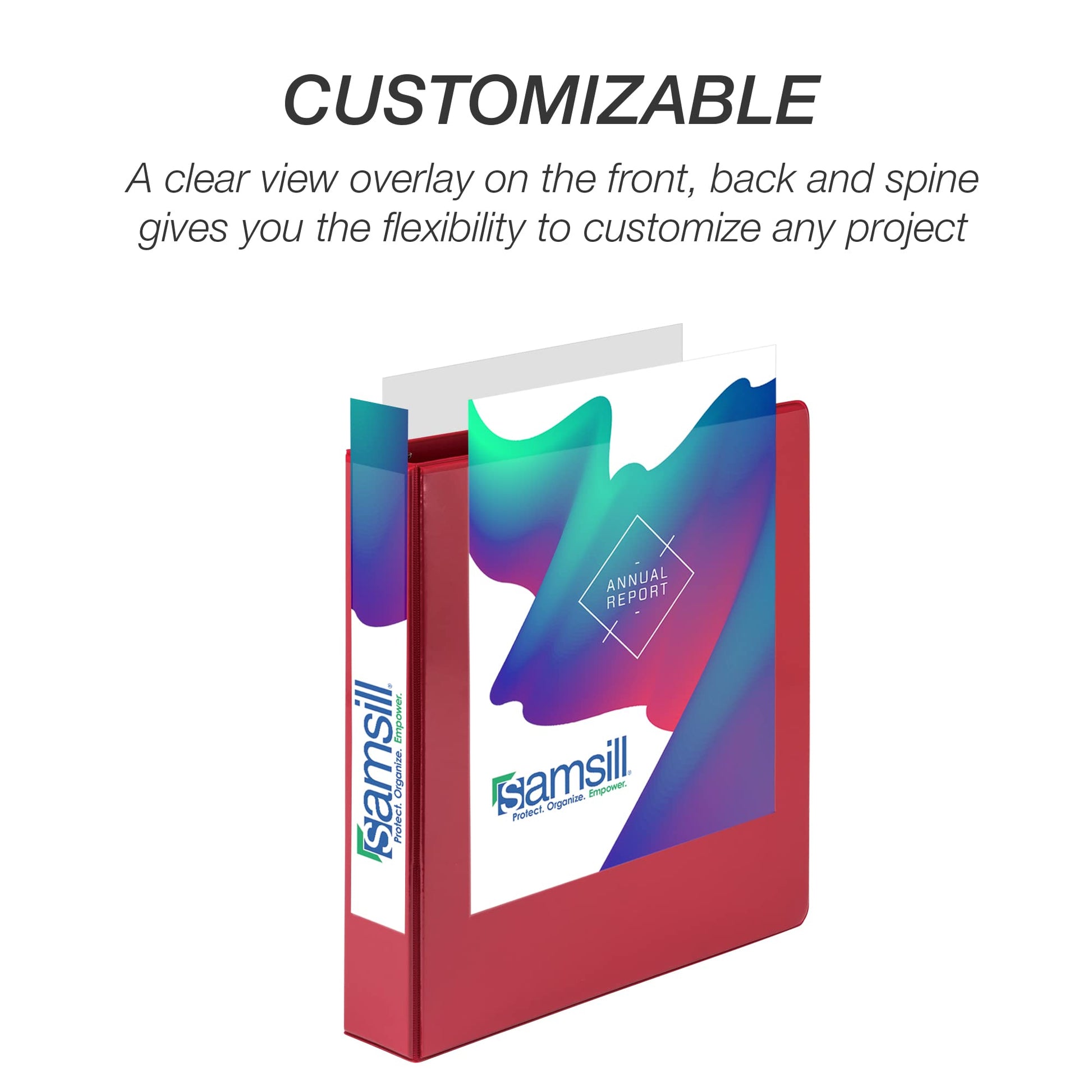 Samsill Durable 2 inch 3 Ring Binder, D Ring Binder, 100% Recycled Chipboard, Basic Assortment, 4