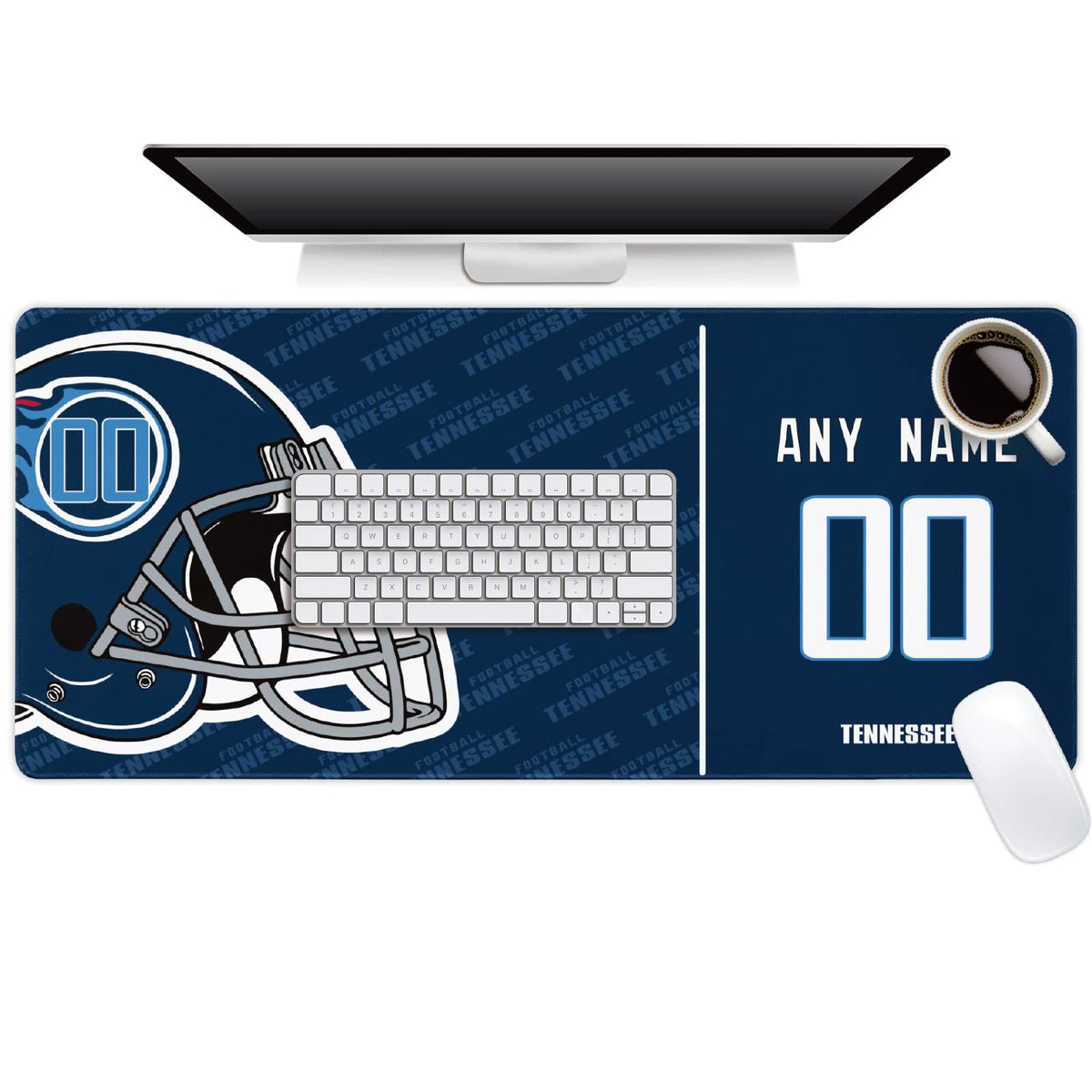 Tennessee Mouse Pad Custom any Name and Number Desk Pad for Men Women Youth Gifts