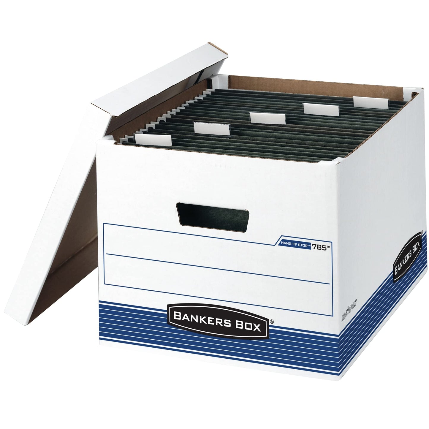 Bankers Box 4-Pack HANG'N'STOR Medium-Duty File Box, Letter/Legal, FastFold