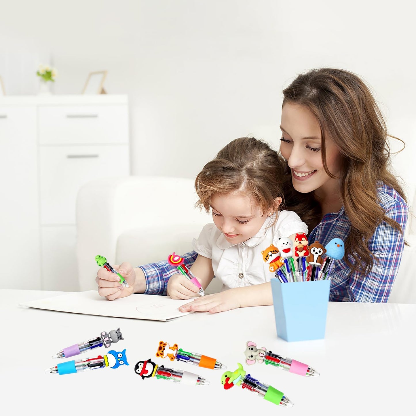 35 Pcs Mini Animal Multicolor Pens in One Fun Pens Bulk Gifts Party Favors